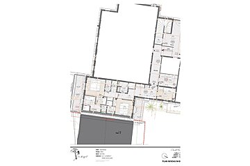 A floor plan of a building with the word plan on it