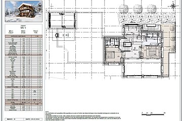 An architectural drawing of a chalet mv1
