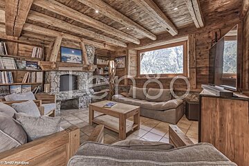 A living room with a couch and a fireplace with the word ten80 on the bottom