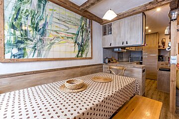 A living room with a couch and a coffee table