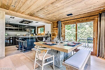 A photo of a kitchen and dining room taken by holidays