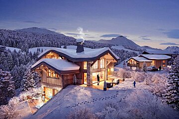 An artist 's impression of a house in the snow