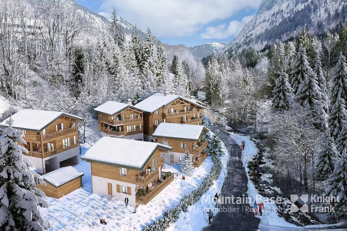 An artist 's impression of a mountain base real estate development