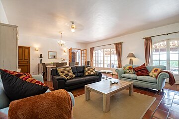 A living room with two couches and a coffee table