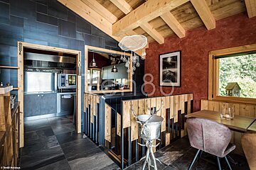 A kitchen with the number 80 on the wall