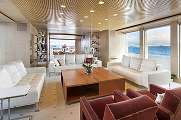 A living room with a couch and a coffee table