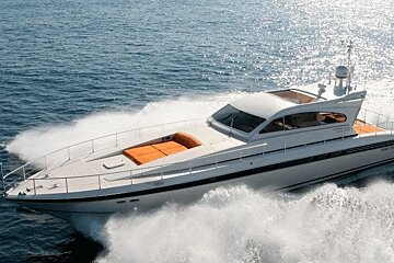 A white yacht with the word leopard on the side