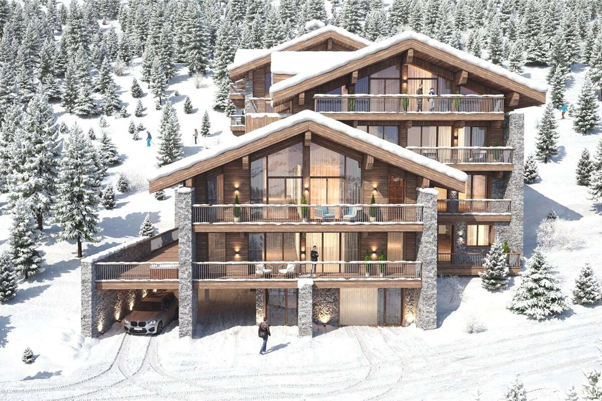 An artist 's impression of a house in the snow