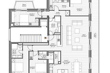 A black and white floor plan of a house