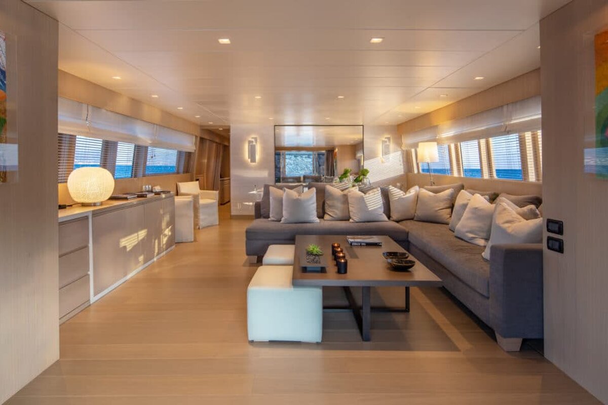 A living room with a couch and a coffee table