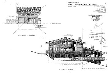 A drawing of a house with the word elevation on it