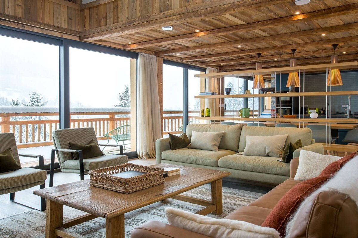 A living room with a couch and a coffee table