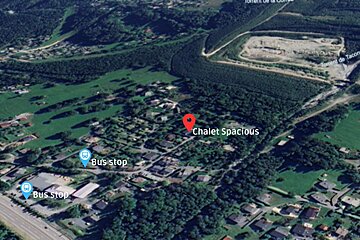 An aerial view of the chalet spacious location