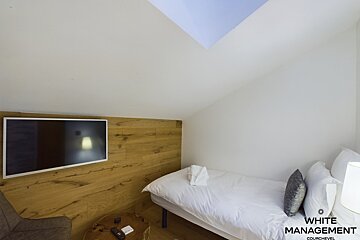 A snowy slope with trees on the side of it