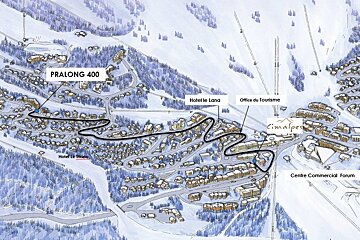 A map showing the location of pralong 400