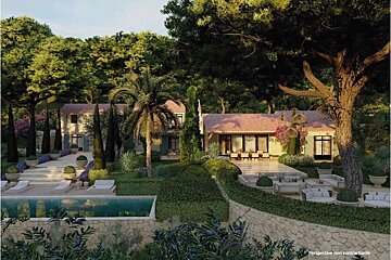An artist 's impression of a house with a swimming pool