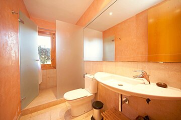 A bathroom with a toilet a sink and a mirror