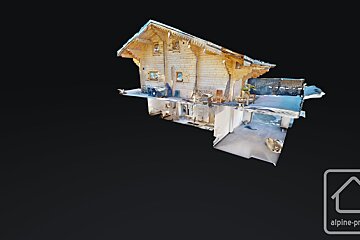 A 3d model of a house with alpine-pro written on the bottom
