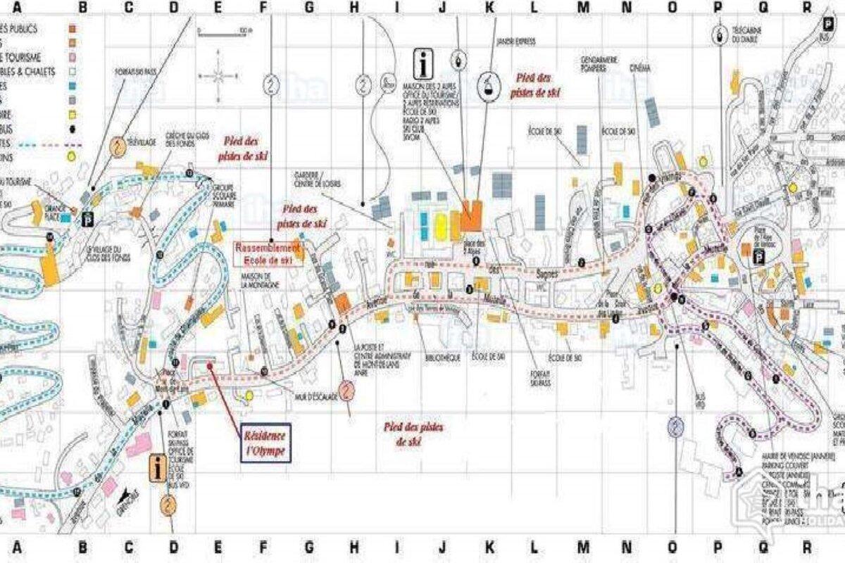 A map showing the location of a ski resort in france