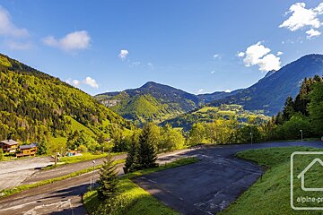 A picture of a valley with mountains and trees taken by alpine-pro