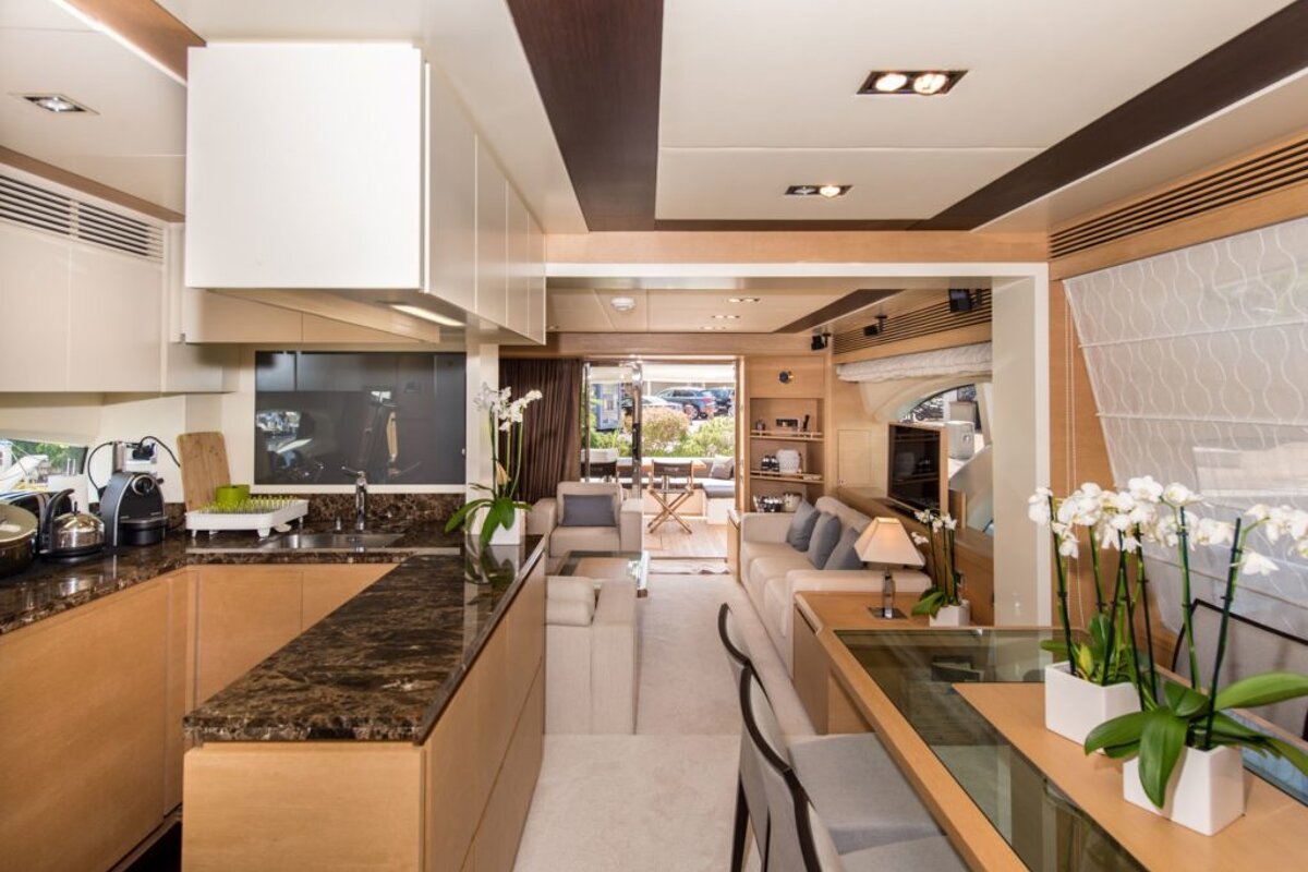 A living room with a couch and a table