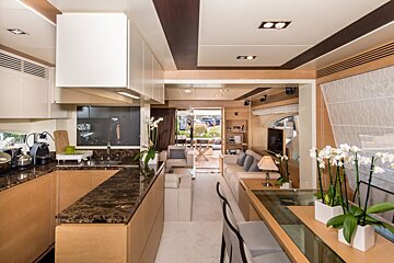 A living room with a couch and a table