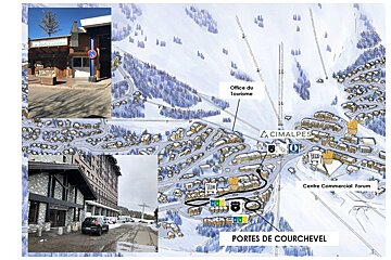 A map showing the location of portes de courchevel