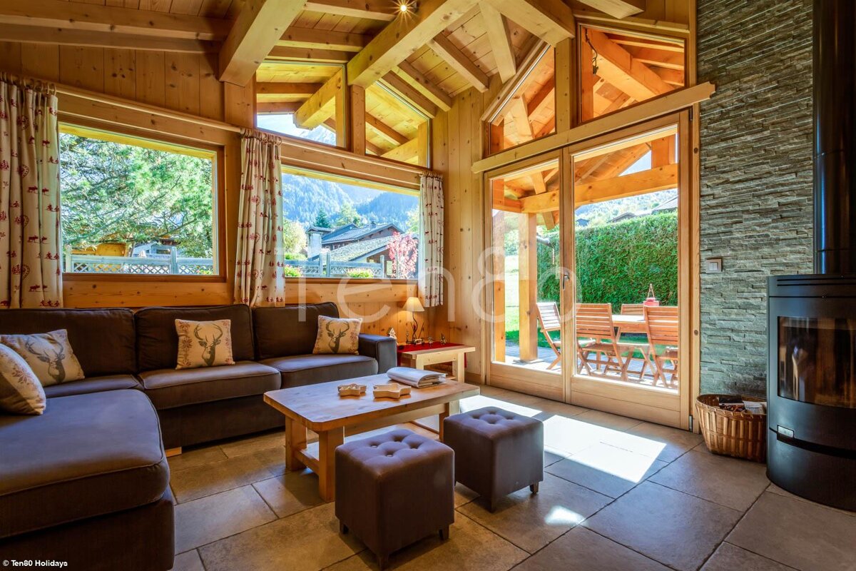 A living room with a couch and a coffee table