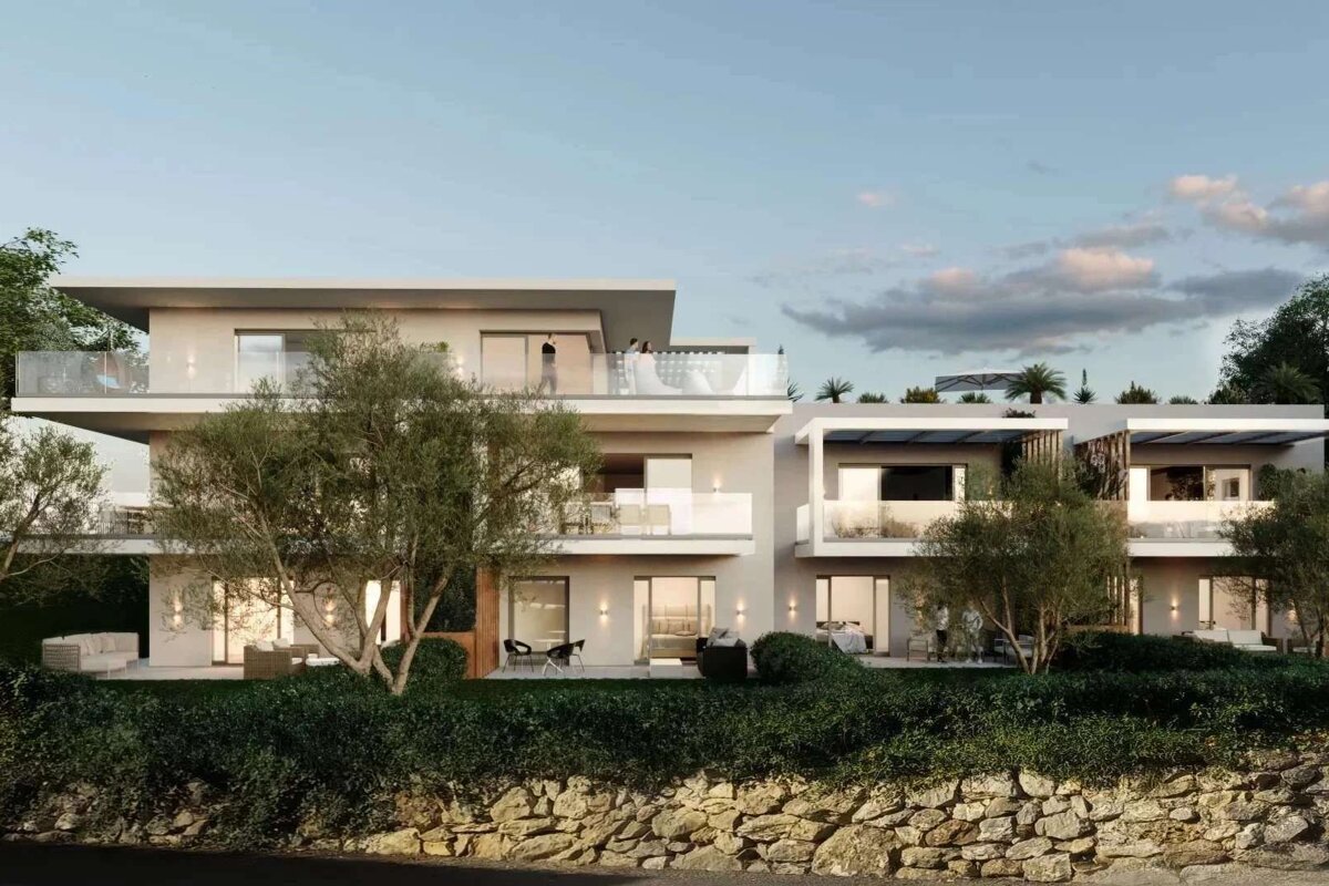 An artist 's impression of a modern apartment building