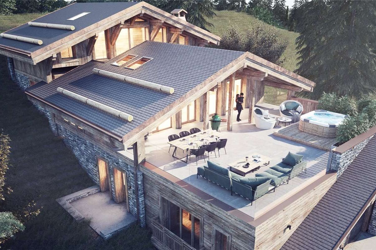 An artist 's impression of a house with a rooftop terrace