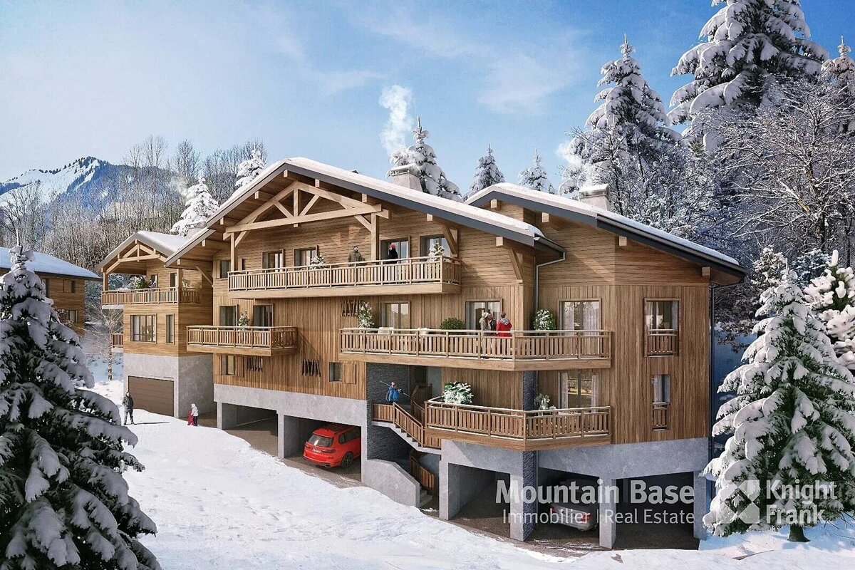 A rendering of a mountain base immobilier real estate building
