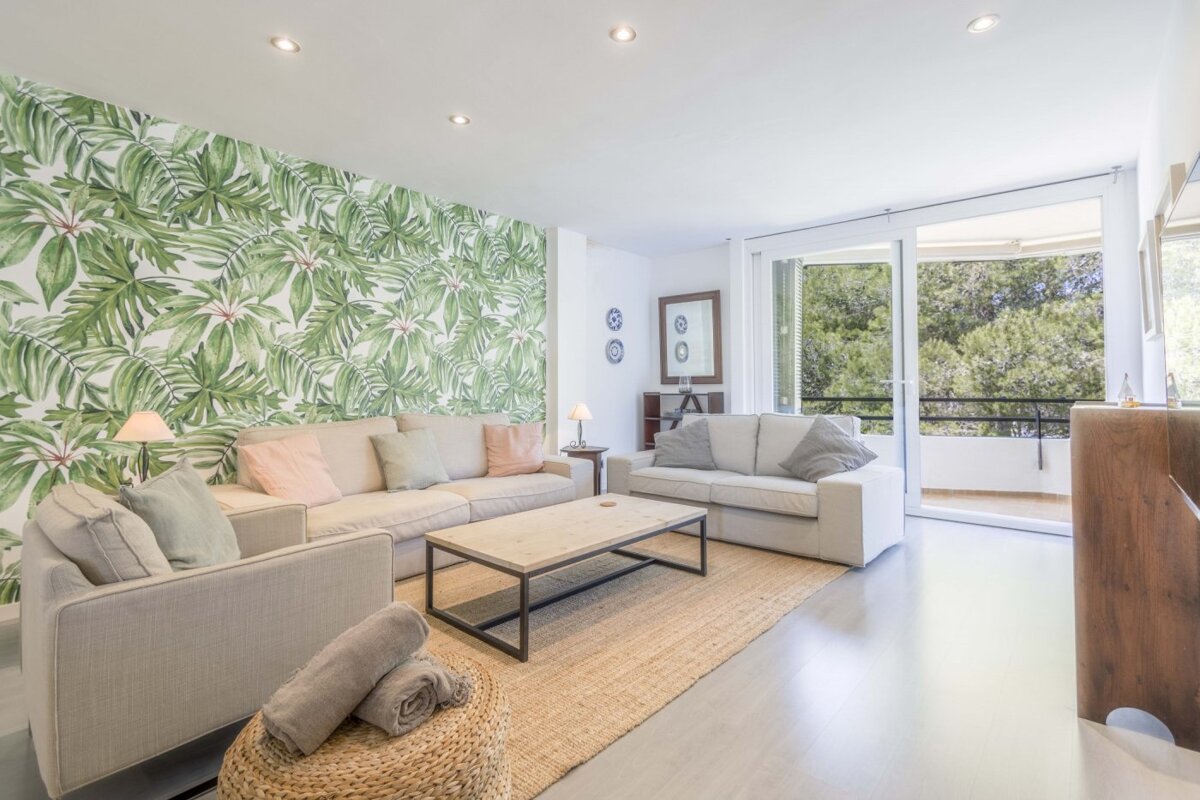 A living room with two couches and a coffee table
