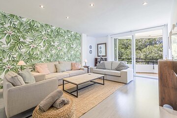 A living room with two couches and a coffee table