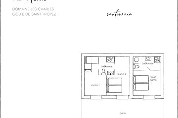 A black and white floor plan of the domaine les charles golfe de saint tropez