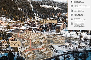 A map showing the location of the falcon ski resort