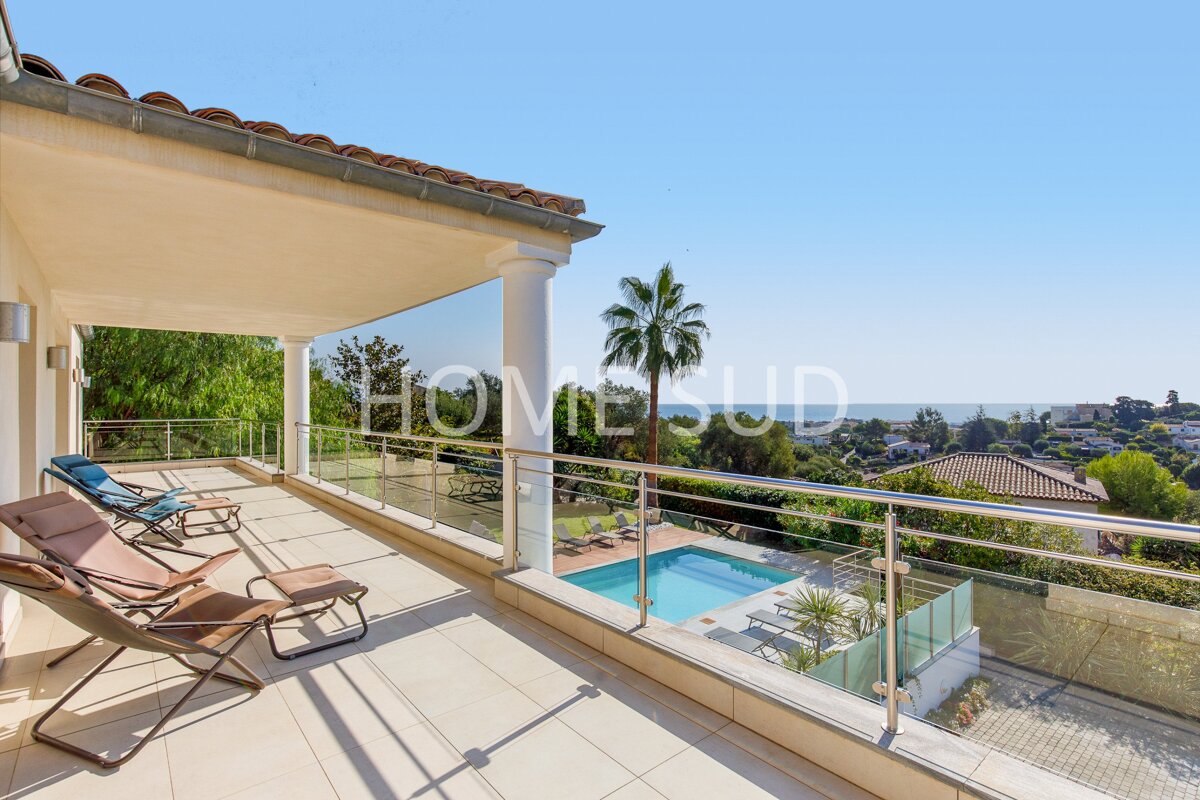 The word home that is on a balcony