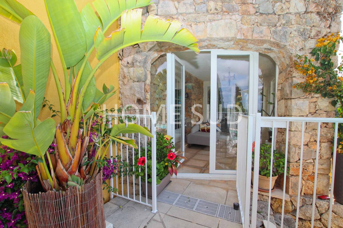 The word home is on the front of a building