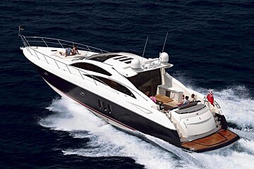 A yacht with a british flag on the side of it
