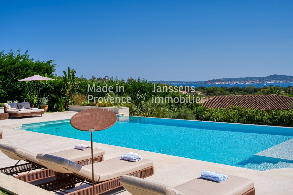 A large swimming pool with the words made in provence on the bottom