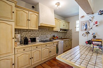 A kitchen with white cabinets and a dishwasher
