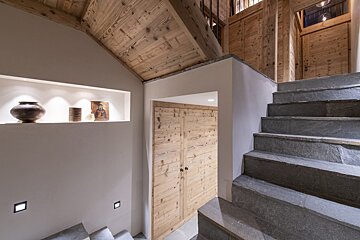 Stairs leading up to the second floor of a house