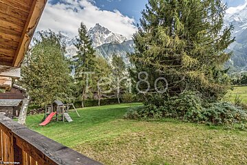 A picture of a playground with a mountain in the background has the number 80 on it