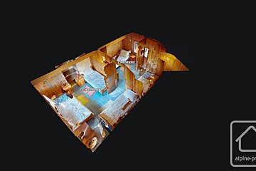 An aerial view of a bedroom with the words chambre 1 and chambre 2