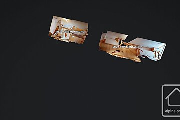 Two fragmented 3D room models, labeled 