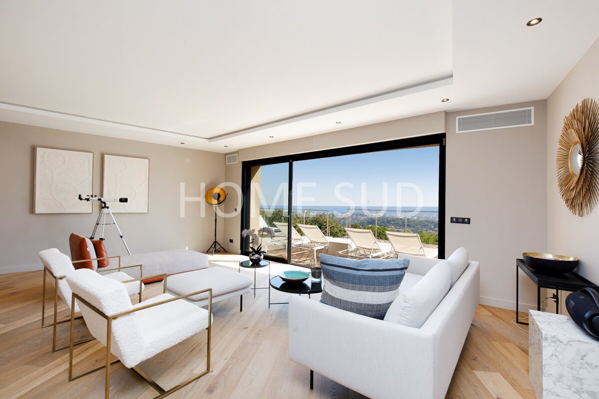 A living room with a couch and chairs and a sign that says home sud