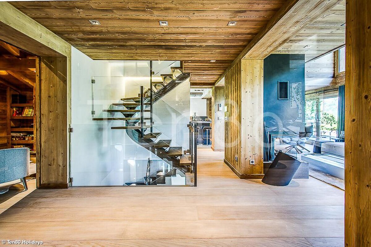 A photo of a staircase in a house taken by holidays