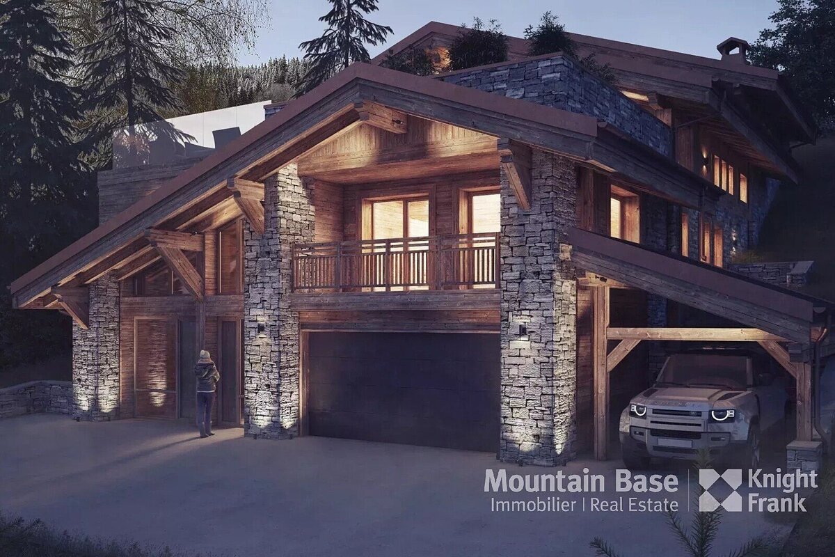 A rendering of a mountain base immobilier real estate house