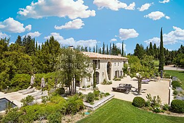 An aerial view of a house in provence france