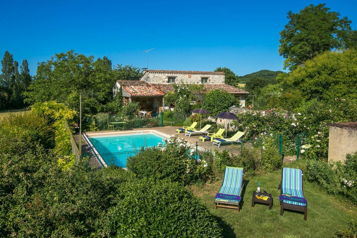 A house with a swimming pool in the backyard