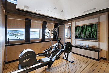 A gym with a technogym exercise machine